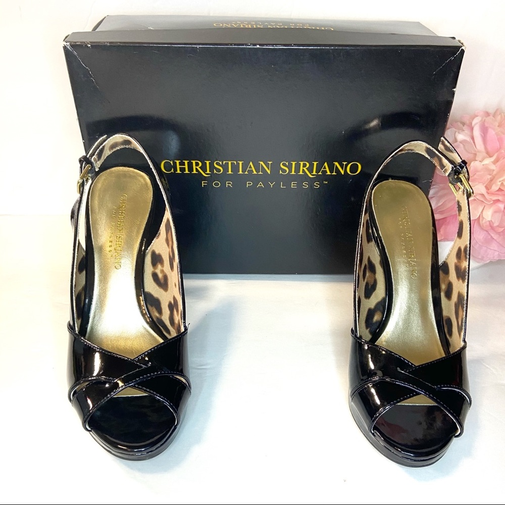 Christian Siriano Black Peep Toe Heels